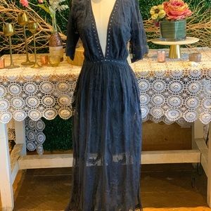 Navy Blue Lace Dress